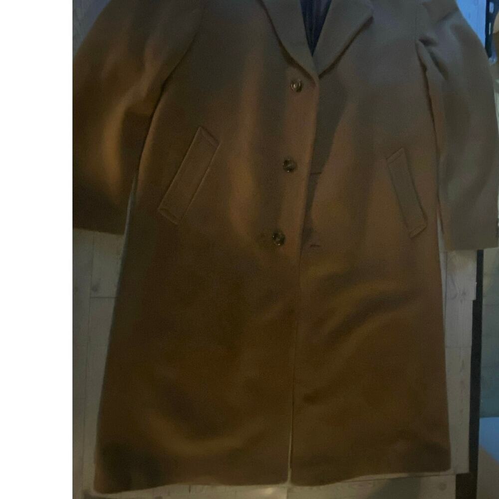 Men’s Brothers Ltd Wool Cashmere Blend Overcoat Jacket Size 44L Camel Brown